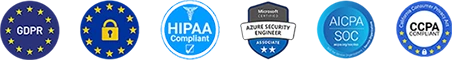 GDPR, HIPAA, SOC and CCPA compliance certificates